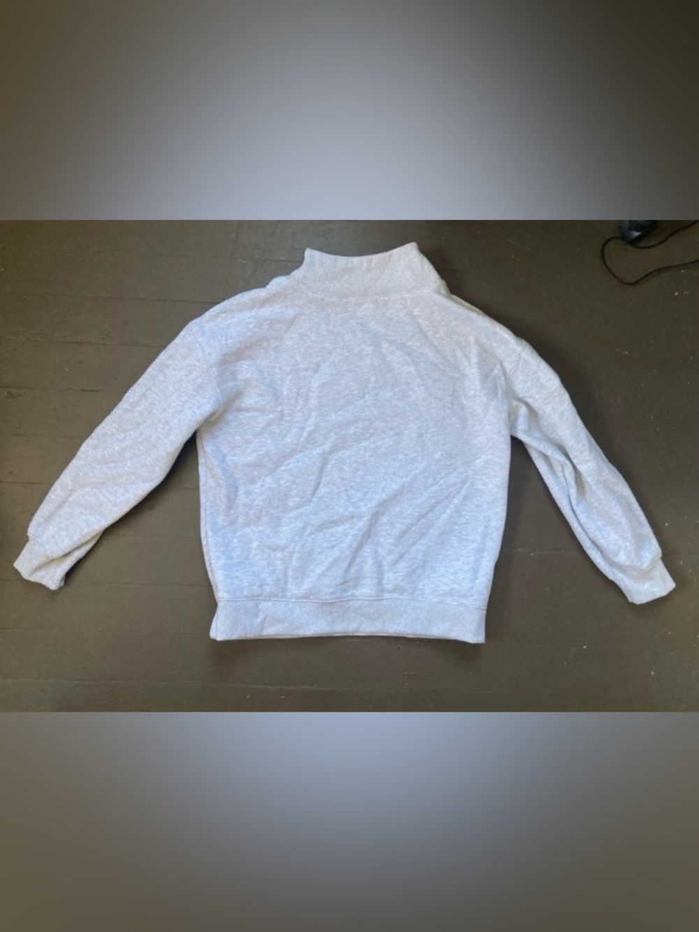 Women's Light Gray Mock Neck Sweatshirt Fleece Lined Soft Cozy Size Medium - Picture 3 of 4